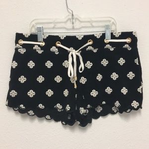 Juicy Couture Black & White Terry Shorts Sz Small
